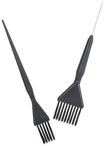 Sewroro Applicateur Pinceau Teinture Capillaire 2 Pièces en Poils Synthétiques pour Coloration Cheveux, Ensemble Professionnel pour Salon de Coiffure et Retouche Racines, Kit Produits