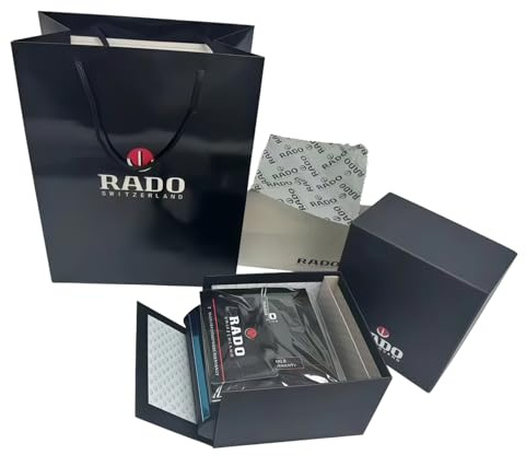 ROUREOX Set Caja Almacenamiento Reloj Negra Organizador Ranura Única Funda Polipiel Viaje Bolsa Transporte Regalo para RADO