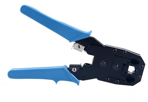 Herramienta de crimpado 3 en 1 para cables Ethernet Cat5 Cat5e Cat6 con construcción de acero y agarre ergonómico para conectores de cable de teléfono RJ45 RJ11 crimpadora de cables de teléfono
