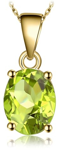 JewelryPalace Ovala ädelstenar Ametist Citrin Granat Peridot Topaz Solitaire Hängsmycke 45cm, Halsband Med Naturstenar, Smyckeset, Halsband Silver 925 För Damer, Smycken För Flickor Rosegold Gold