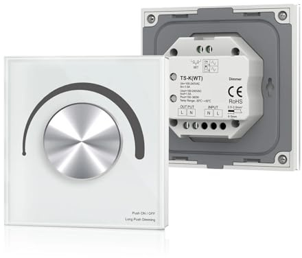 LED Controller Touch Rotary Dimmer Switch Dimming Voice Control DIM/Rotary LED Dimmer(Wite Triac Dimmer)