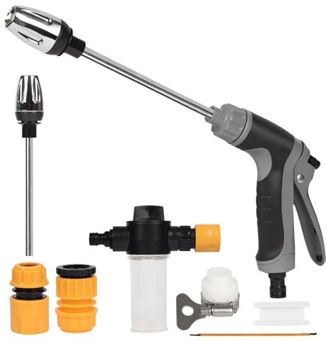 Pistola de alta presión Jetteryx para manguera de jardín modelo 2026, boquilla ajustable de alta presión para manguera de jardín, pistola de pulverización Powerjet para lavado y limpieza de coches