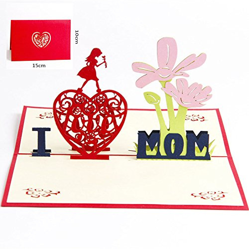DEESOSPRO® Muttertagskarte,Papier Spiritz Muttertag,Geburtstagskarte für Mama Special, 3D Pop-up-Grußkarte mit schönen Papier-Cut, Geschenk für Mama Geburtstag, inklusive Umschlag