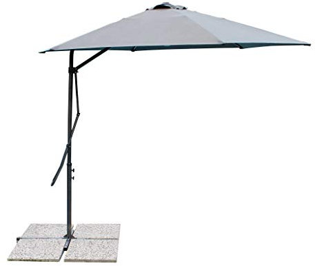 milani home - Ombrellone Da Giardino 2,5x2,5 Palo Laterale Grigio Per Esterno Ristorante Gelateria Bar Hotel Albergo - Grigio