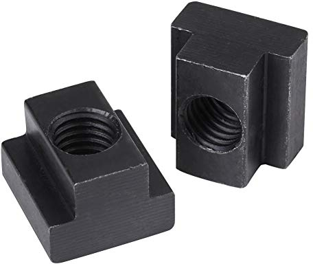 Nikou T-Nutenmuttern Schwarz Oxid-Finish 5 Stk, T-Nut-Muttern T Nutensteine Mutter M12 45 Gewinde mit Hoher Härte aus Stahl Passen in T-Nuten für Werkzeugmaschinentische