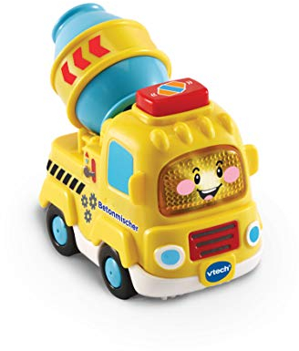 Vtech TUT TUT Baby Flitzer - Betonmischer – Spielzeugauto mit Musik, aufleuchtender Taste, spannenden Sätzen und Geräuschen – Für Kinder von 1-5 Jahren
