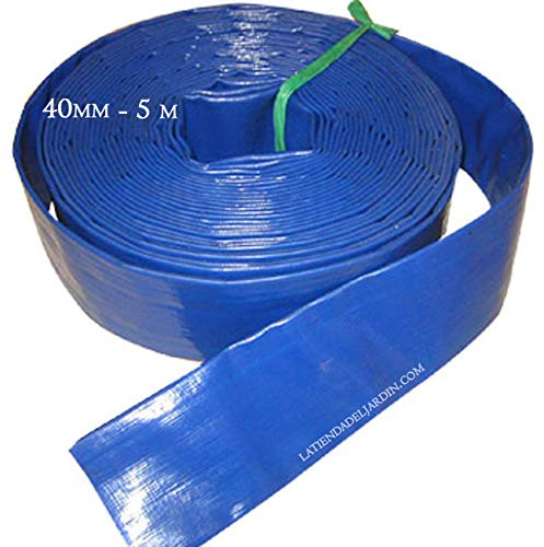 Industrieschlauch 40 mm 5 Meter | Feuerwehrschlauch | Flachschlauch 40 | Bauschlauch | Schlauch 40mm | Blaue PVC-Schläuche für Wasserpumpen | Flat Hose 40mm | Gartenschlauch 40 mm