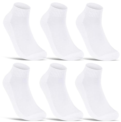 6 eller 12 Par Sneaker Strumpor Herr & Dam Sportstrumpor Frottésula Bomull 16200 (43-46 10 par Vit)