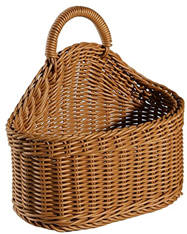 BESTonZON Geflochtener Aufbewahrungskorb Gewebter Kunststoff Korb Wand Blumenkorb Pflanze Blumen Küchenutensilien Küchenhelfer Organizer Multifunktional Aufbewahrung Zimmer Küche Bad