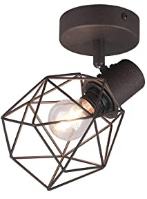 meineWunschleuchte Wand-Strahler innen Industrial Wandlampe Rostoptik, | Breite 12cm, E14, Nachttischlampe für die Wand, Retro Gitterlampe 1-flammig schwenkbar für Schlafzimmer & Wohnzimmer