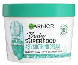 Garnier Body Superfood, Moisturising & Soothing Body Cream, With Aloe Vera & Magnesium, Body Cream for Normal to Dry Skin, Vegan Formula, 380ml