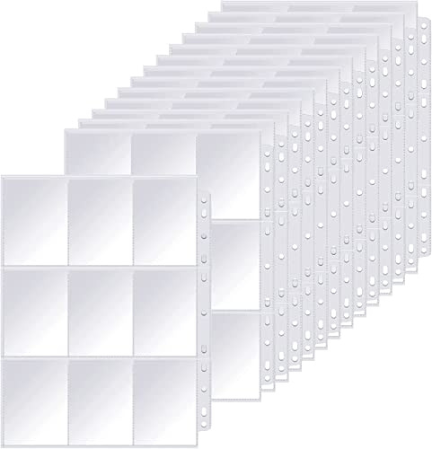 MIVIDE 1800 Tasche per Carte da Collezione 100 Pagine Raccoglitore Carte 18 Tasche Buste Trasparenti per Carte da collezione per una Varietà di Raccoglitori ad Anelli (29 x 21 cm)