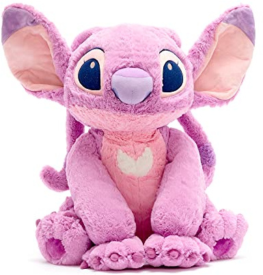 Disney Store Official, Lilo y Stitch, Ángel, Peluche Grande, 55 cm/21 '', Personaje de Peluche Blando, Alien Rosa con Detalles Bordados y un Acabado Suave al Tacto