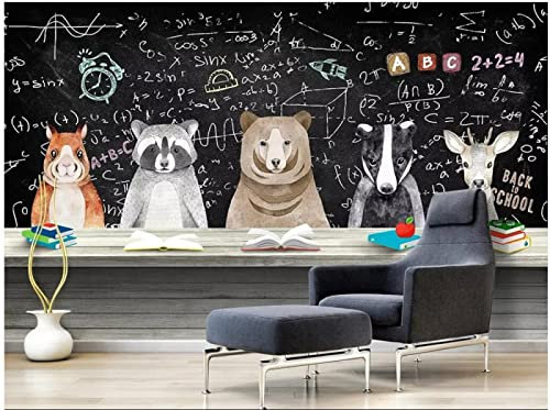 TANYANG 3D Papier Peint Photo Personnalisée Moderne Européen Mignon Animal Salle De Classe Salon Décoration Intérieure Murale 3D Murale Papier Peint Pour Murs 3 D 150Cm(W)×105Cm(H)