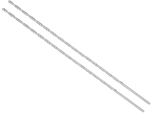 CoCud Extra Lang Drehung Bohreinsätze 2.5mm Bohrer Durchmesser 200mm Länge Schnellstahl Gerade Schaft Auftragnehmer Spiralbohrer für Holz Verformbar Eisen Aluminum Plastik) 2Stk