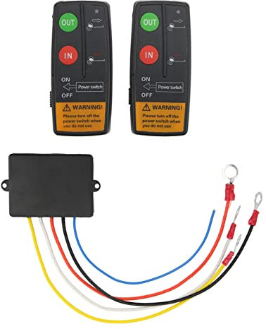Kit Telecomando Verricello Wireless DC12V/24V, Portata 75ft/23m Telecomando Verricello Universale Ad Alta Sensibilità 434MHZ Per Camion ATV Per Auto (2 Telecomandi X 1 Ricevitore X)