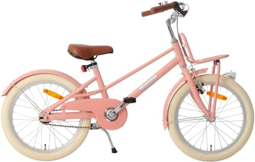 Amigo Urban - Kinderfahrrad Mädchen - 18 Zoll - Mit Rucktrittbremse und V-Brake - 5-7 Jahr - Lachsfarben