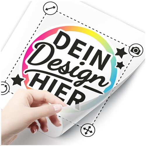 Moonworks® Bügelbild personalisiert für Kinder oder Erwachsene Patches zum Aufbügeln auf Textil Dein Foto Wunschtext Design Druckbogen 12,5x17,5 weiß standard