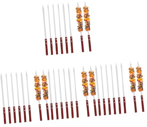 INOOMP Pièces Brochettes De Barbecue En Acier Inoxydable Brochettes En Métal Pour Brochettes De Barbecue Plates Brochettes De Brochettes Pour Griller Brochettes De Barbecue Brochettes