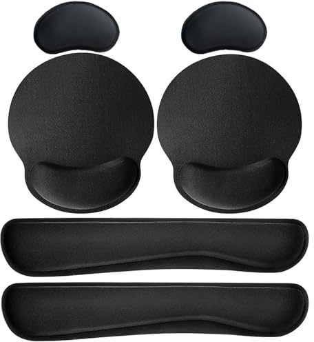 Alfombrilla de ratón 3 en 1, reposamuñecas ergonómico, con teclado y reposamuñecas, almohadilla de gel para viajar, trabajar y jugar, negro