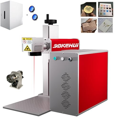 60W JPT MOPA Fiber Laser Marking Machine Lasergravur Maschine Gravur Laser Graviermaschine Cutter Engraver Beschriftungslaser 70*70mm & 200*200 mm F-Theta Scan Lens mit D80 Rotary Compatible LightBurn