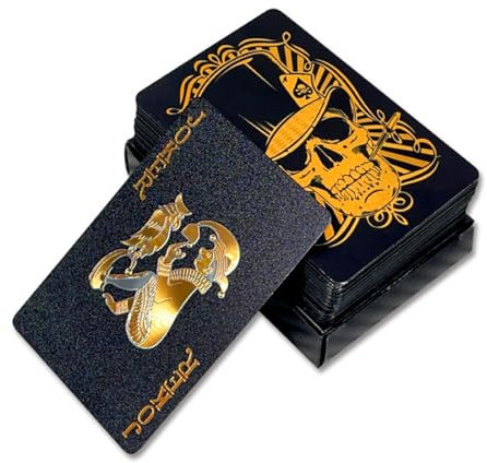 KEQAR 1 mazzo Carte da Magia Nero, professionali, Diamante Plastica Impermeabile, novità, Mazzo di Carte da Gioco Poker, carte poker professionali, Carte da Gioco