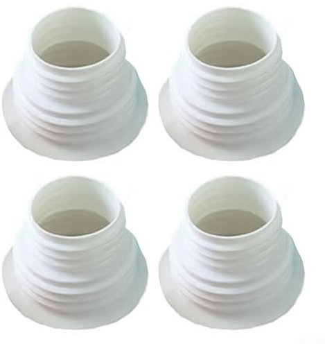 Drenaje eficiente con 4 anillos de sellado de silicona para lavadoras y tuberías de alcantarillado (blanco)