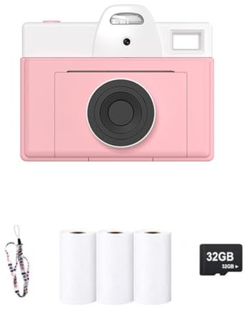 XUJIAN Children Camera Instant Print Kids Digital Thermal Print Camera Instant Photo Printing Camera Toys Gifts Boy and Girl A