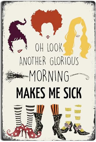 Halloween Decorations Outdoor Three Witch Vintage hanging Metal Signs Wall Art Halloween scary Style Outdoor Indoor creepy witches Decor for, Yard, Garden, Tree, Party, door, Home, Etc