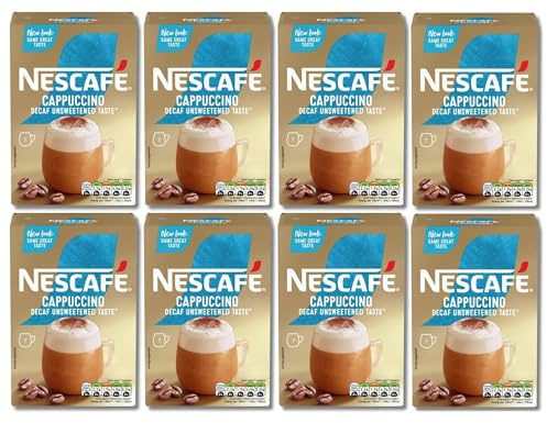 NESCAFÉ Cappuccino Decaffeinated Unsweetened Coffee Sachets x7