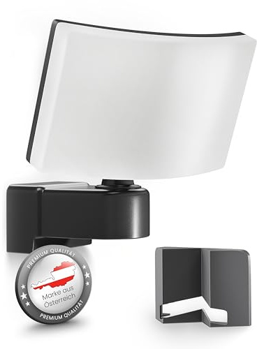MATO Lumax LED Strahler Wand Außen - 30W Wand Außenleuchte inkl. Eck-Adapter - 3000K warmweiß, IP65 - Aussenlampe, Außenstrahler, Wandstrahler, Wandleuchte