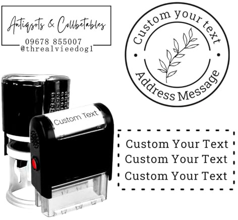 Viele Größen Stempel Personalisiert Mit Logo Selbstfärbend Namensstempel, Adressstempel, Firmenstempel 1-6 Zeilen Text (Rechteckig 14X38mm)