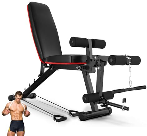 Banc de Musculation Complet Multifonction avec Dossier Réglable, Fitness
