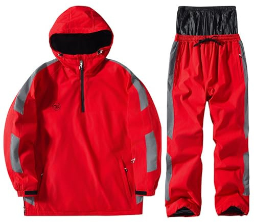 Cexiakong Trajes de esquí para mujer y hombre, 2 piezas, juegos de snowboard de invierno, chaqueta de esquí y pantalones, para esquiar, escalada, trajes de nieve, parejas, ropa de esquí para deportes