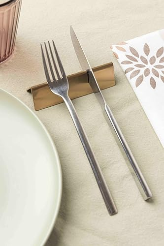 POGGìNO Set poggiaposate triangolare da tavolo acciaio INOX, porta 2 posate inossidabile, Design Elegante, Idea Regalo per Mise En Place di lusso per ristorante forchetta e coltello (Oro opaco, 4)