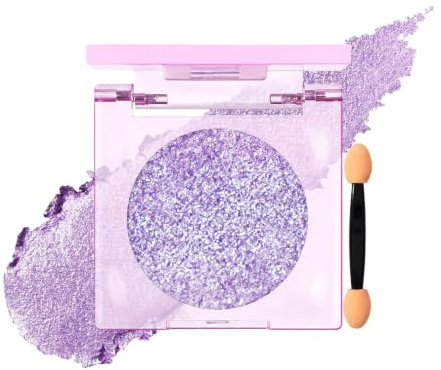 Prreal Glitter Eyeshadow, Shimmering Diamond Eyeshadow Palette | with Brush Applicator, Waterproof Eye Shadows Powder Highlighter Face Makeup Palette#02 Purple