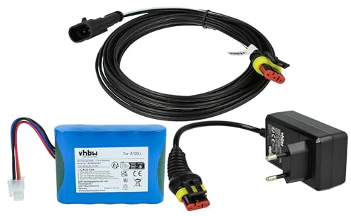vhbw 1x Fuente alimentación, 1x bateria 3000 mAh, 1x Cable Baja tensión de 5 m reemplaza Husqvarna 579 82 51-03, 579 82 51-04 para cortacésped