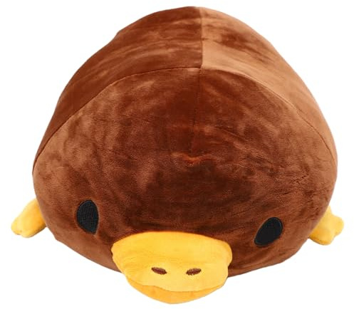 TIKATARER Peluche Realista de Pico de Pato con Tela de Felpa de Primera Calidad, Relleno de Algodón Suave, Almohada Versátil, Fácil de Cuidar, Niños Coleccionistas (Brown)