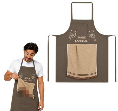 Wxeadu Chef's Prank Apron, Funny Aprons for Men with Surprise, Rude Aprons for Men with Openable Towel, Chef Prank Apron with Hidden Pocket for BBQ Workshop Pottery Making Catering Baking