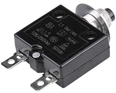 KIMISS Manual Reset Interruttore termico Interruttore Automatico a Ripristino Manuale Interruttore Sovratemperatura Protezione Sovraccarico Interruttore Automatico Ripristinabile Pulsante Reset (8A)
