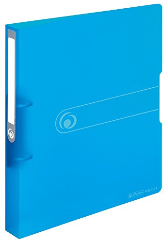 Herlitz 11205762 Ringbuch A4, Transparent Blau, 2 Ringe, 25mm, 10 Stück