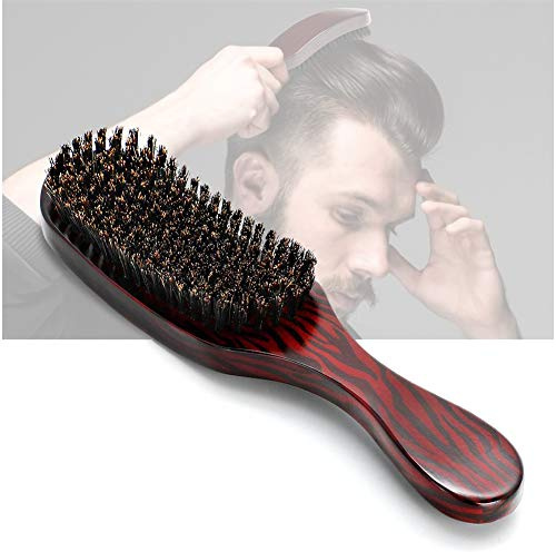 Yosoo Health Gear Antistatische Haarbürste aus Schweineborsten, Professionelle Wildschweinborsten Bürste für Kurzes, Lockiges und Krauses Haar, Extensions, Herren und Damen