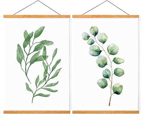 WITCOLOR 2 Stück Magnetische Teakholzrahmen Aufhänger 8x10 8x12 8x16 Magnet Posterrahmen für Poster, Kindermalerei, Fotos, Karten, Schriftrollen, Bilder, Leinwand-Kunstwerke und Kunstdrucke