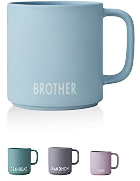 Design Letters Kaffeebecher mit Henkel | Geschenke für Bruder | Kaffeetasse mit spruch | Kaffeebecher Porzellan | Verwendung als deko wohnzimmer | Dänisches Design Lieblingsbecher | 250 ml
