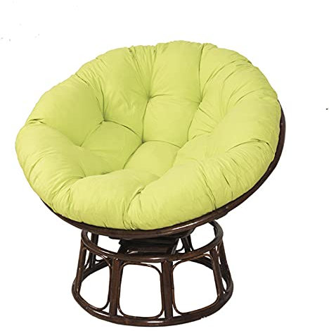 SWECOMZE Papasansessel Kissen - großes Bodenkissen gepolstert Sitzkissen Krabbeldecke Hängesessel Polsterauflage Gartenstuhl (Grün,Ø 120 cm)