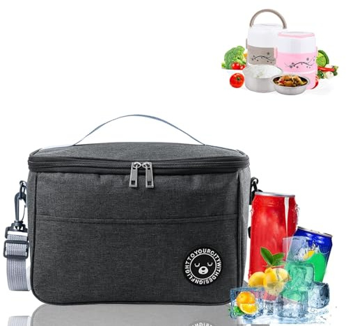 Borsa Isotermica da Pranzo,6L Borsa Frigo Piccole Pieghevole,Borsa termica | Frigo Isoterma per Alimenti,Borsa termica pieghevole,Borsa da Picnic,Borsa Pranzo,Leggera e Impermeabile Borsa Termica (Nero)