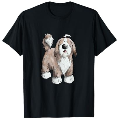 Drolliger Bearded Collie Hunde Cartoon I Hund I Beardie T-Shirt