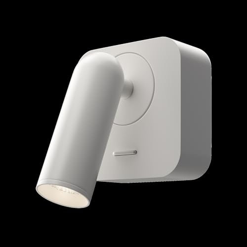 Moderner LED Wandspot Mirax, Weiß, aus Aluminium, mit Schalter, Basic Design, Quadratische Basis, Verstellbar, Warmweiß licht, LED inklusiv 3000K, 3W für Schlafzimmer, Wohnzimmer, Esszimmer, Küche