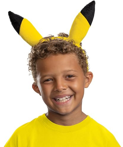Pokémon Pikachu-hårband, kostymtillbehör, officiellt licensierat av Disguise, bekväm passform och detaljerad design, one size 8+
