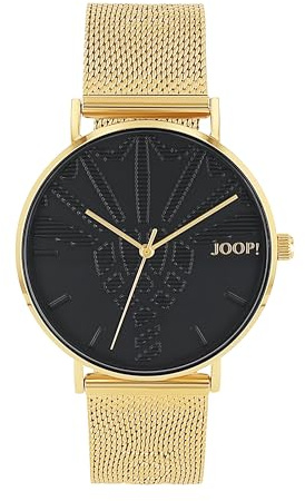 JOOP! Armbanduhr Damen Quarzuhr Analog, mit Edelstahl Armband, Gold, 5 bar Wasserdicht, End of Life System, Kommt in Uhren Geschenk Box, 2033714